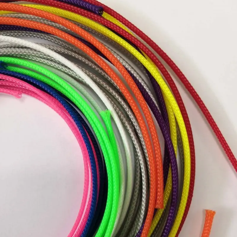 Manchon câble coloré tressé en PET, longueur 0,3mm à 76mm, extensible, lot de 10 pièces