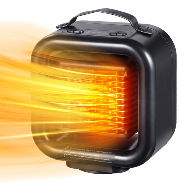 PTC Ceramic Heater 650W/1000W 2 Levels Heater Fan Tip-over Protection Low Noise Fast Heating Fan PSE Certified