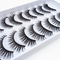 10 paires oeil de chat nouveau Style cils naturels marque privée coréenne doux cils 3D Faux vison faux cils