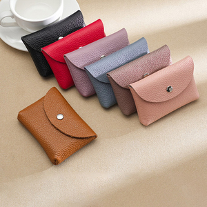 本革男性財布女性用ミニダブルレイヤーIDクレジットカードホルダーコイン財布ポーチ収納バッグショートビジネス財布 - Product Image 2