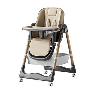 Chaise Haute d'Alimentation pour <span class=keywords><strong>Bébé</strong></span> Multifonctionnelle Pliante à Bascule avec Hauteur Réglable et Plateau - Product Image 1