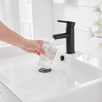 Salle de bain moderne de luxe Robinet de lavabo à poignée unique noir wc hôtel robinet d'eau en acier inoxydable