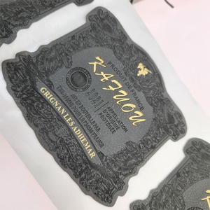 Etiquetas Autoadhesivas Personalizadas con Logotipo para Botellas de Whisky y Vodka, Etiquetas Autoadhesivas de Cuero con Relieve para Botellas de Vino - Product Image 1