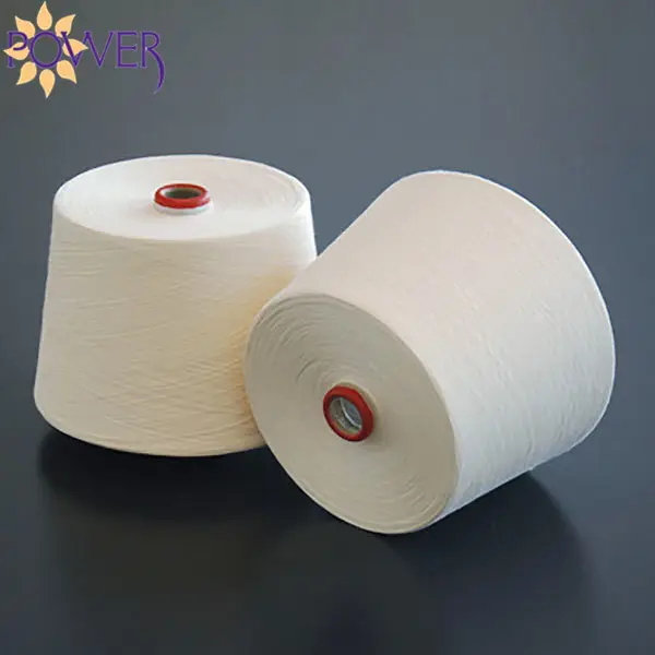 Potere di marca poliestere yarn100 % grezzo bianco anello di filato di poliestere filato di potere filato cerato 30/1 tinto