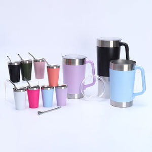 Venta al por mayor de gran capacidad de América del Sur Yerba Mate Cup 64oz Vaso con asa Jarra de cerveza portátil al aire libre Brasil Juego de 2 piezas - Product Image 5