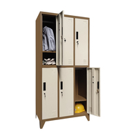 Casier de vestiaire en acier laminé à froid de haute qualité à 6 portes pour salle de sport, rangement de vêtements