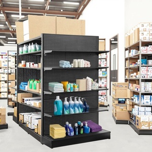 Tùy chỉnh thị trường Bền cửa hàng bán lẻ hiển thị đứng kim loại màu đen tầng hiển thị giá cho nghề cho thấy hoặc cửa hàng rượu siêu thị - Product Image 3