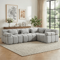 Canapé sectionnel de luxe écologique, design élégant, livraison gratuite depuis l'entrepôt américain, compressé sous vide