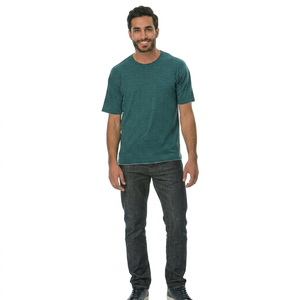 Vente directe d'usine, t-shirt de sport respirant à manches courtes pour homme en polyester/coton, personnalisable, de haute qualité - Product Image 1