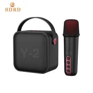 SDRD Y2 kablosuz mikrofon Mini Karaoke Bt hoparlör el Mic Karaoke müzik çalar şarkı kaydedici Ktv mikrofon