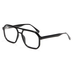 Montura <span class=keywords><strong>De</strong></span> <span class=keywords><strong>gafas</strong></span> <span class=keywords><strong>De</strong></span> acetato para Hombre y mujer, <span class=keywords><strong>De</strong></span> doble puente para piloto Lentes ópticas, <span class=keywords><strong>graduadas</strong></span> - Product Image 2