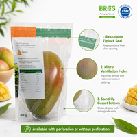 Sac en CPP micro-perforé anti-buée de qualité alimentaire, emballage pour légumes, pochette trapézoïdale