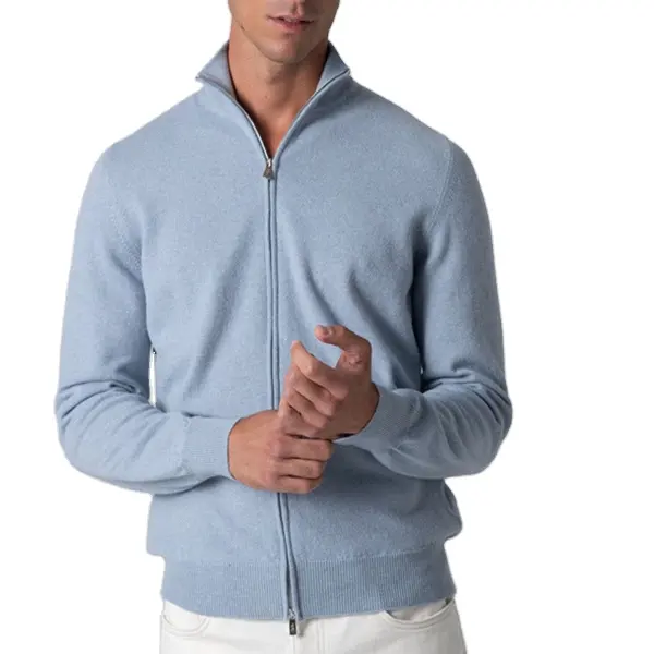 Dilly fashion men's cashmere zipper sweater factory direct supply cashmere man sweater