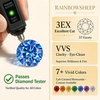 Rainbowsheep 9 couleurs Pierres de moissanite en vrac aux couleurs vives, taille 3EX, couleur D, VVS, 3.0-11mm, pour bijoux OEM/ODM, effet de couleur, NGTC