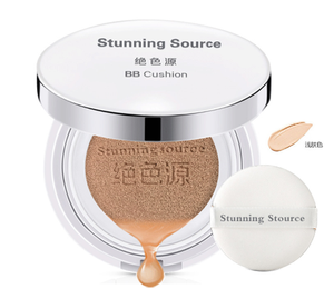 Cojín de aire de larga duración OEM/ODM, crema <span class=keywords><strong>CC</strong></span>, base de maquillaje brillante hidratante con esponja de maquillaje de setas para cobertura de ojeras - Product Image 2