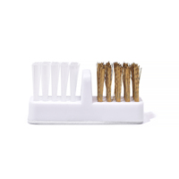 Professional 2-in-1 Dual Side Nail Drill Bit Cleaning Brush Portable Brass Wire and Nylon Bristles Manicure Bit Dust Remover