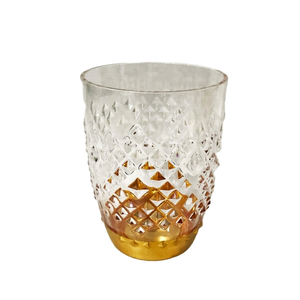 Taiwán-Gafas de plástico acrílicas de oro, 14oz, sin BPA, facetadas, DOF - Product Image 1