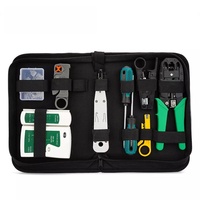 Kit d'outils de réparation de réseau informatique 10 en 1 avec testeur de câble LAN, coupe-fil, tournevis, pinces et outil de sertissage