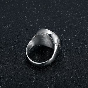 Templar Knight <b>Ring</b> <b>Titanium</b> Steel Cross Design Red Epoxy Inlay Men's Fashion Jewelry Gift - Product Image 3