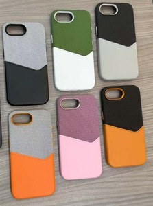 เคสหนังแฟชั่น L027 แบบต่อผ้า พร้อมช่องใส่บัตร สำหรับ iPhone 12 13 14 15 16 17 Pro Max ป้องกันแรงกระแทก พร้อมแม่เหล็ก - Product Image 5