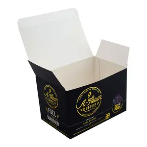Boîte d'emballage écologique pliée et réutilisable à la craie noire Pot à bougie Stocks artisanaux Cosmétiques Autocollants Boîte d'emballage en papier à craie scolaire