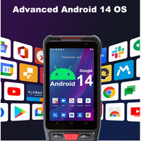 Terminal portable industriel Android 14.0 avec scanner de codes-barres 2D, lecteur NFC RFID, clavier physique 3 types à échange à chaud, ordinateur mobile 4G
