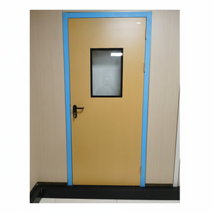 Matériau durable bibliothèque sortie de secours acier économie d'espace salle de classe double feuille salle du personnel OEM école porte en bois coupe-feu - Product Image 1
