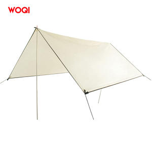 Bâche de camping WOQI 300x300 cm carrée en polyester imperméable avec poteaux et piquets en aluminium pour usage extérieur - Product Image 4