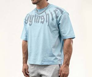 Custom T-<strong>shirt</strong> Blue Oversized Printed Sport t -<strong>Shirt</strong> Oversized Men's Plus Size High Quality Gym Oversized T-<strong>shirt</strong> for Men - Product Image 3