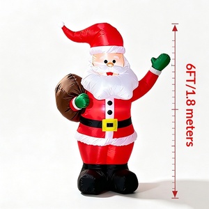 Santa Claus Inflable de 1.8 Metros con Bolsa de Regalos, Luz LED, Decoración Navideña para Exteriores y Patios - Product Image 4