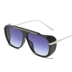 New Double Beam UV400 Full Rim Retro <b>Square</b> Metal <b>Sunglasses</b> Pilot Style Comfortable High Protection Gold for Unisex - Product Image 2