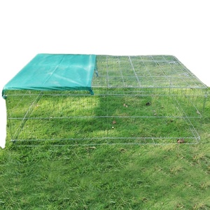 Recinzione in metallo con gabbia di coniglio pieghevole zincata esterna con copertura gabbia <span class=keywords><strong>per</strong></span> cani - Product Image 1