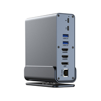 Adaptador USB C Hub 15 en 1 Tipo C 3.1 con Carga HD Power Delivery, Puerto Ethernet Gigabit RJ45, 3 Puertos USB 3.0, Estación de Acoplamiento
