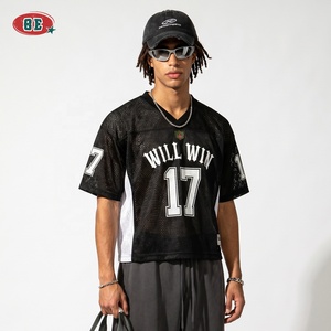 Maillots de sport personnalisables pour hommes grandes tailles, avec lettres, épaules tombantes, haute qualité, 100 % polyester, coupe droite, t-shirt en maille respirant pour hommes - Product Image 2