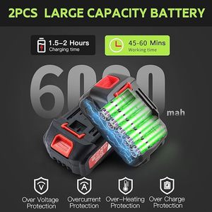 Máy cưa điện mini không dây 8 inch với khóa an toàn động cơ mạnh mẽ 21V 800W Máy cưa điện cấp tự làm để cắt tỉa cây - Product Image 4