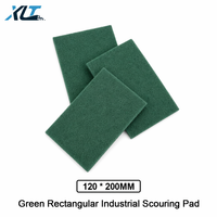 Tampon de nettoyage industriel vert 120x200mm, tampon abrasif en nylon durable pour le débavurage des métaux et le polissage automobile