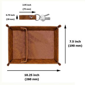 Plateau de rangement de bureau en cuir PU avec logo personnalisé et coins à pression pour cadeaux de bienvenue - Product Image 2