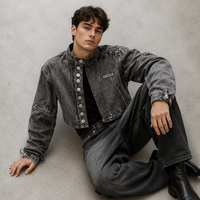 Veste en jean personnalisée DiZNEW, coupe avant-gardiste, avec cordon de serrage et poignets, pour marques de créateurs, boutiques, Tech Pack