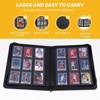 Classeur Haut de Gamme pour Toploaders, 4 ou 9 Poches, Peut Contenir 252 à 288 Cartes, Classeur Zippé Personnalisé pour Cartes TCG