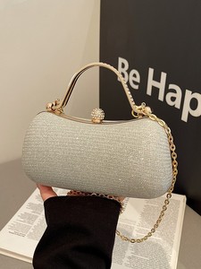 Magnifique Pochette de Soirée Élégante en Satin Couleur Unie Irrégulière pour Femme, Sac à Main de Luxe pour Mariage et Fêtes - Product Image 2