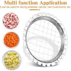 Coupe-œufs en acier inoxydable, grille en maille, hachoir à légumes et fruits pour salade, dessert, découpe en cubes de pommes de terre, gadgets de cuisine - Product Image 2