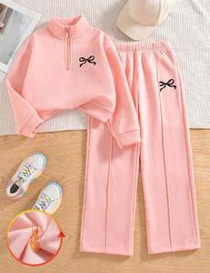 Set di 2 Pezzi per Ragazze Adolescenti: Felpa Casual con Collo Tondo e Maniche Lunghe con Motivo a Farfalla e Pantaloni, Completo Autunno-Inverno - Product Image 4