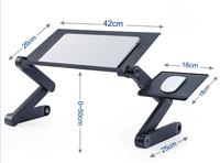 Support pour ordinateur portable en aluminium réglable à 360°, pliable, ergonomique, avec ventilateur de refroidissement et tapis de souris pour lit, canapé, bureau