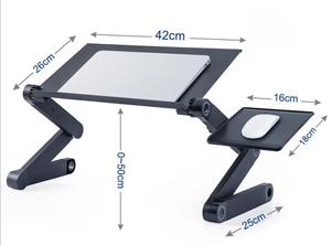 360 Adjustable Aluminum Laptop Stand <strong>Foldable</strong> Ergonomic Notebook <strong>Desk</strong> With Cooling Fan Mouse Pad for Bed Sofa <strong>Office</strong> - Product Image 3