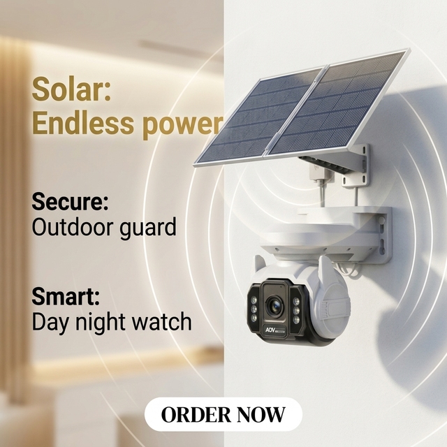 4G Solar Security Camera AOV Dome Camera, Dual-light & 6-lamp Design, Built-in Speaker, 7W, 10400mAh,solar Cctv Camera