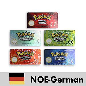 USA NOR FRA ESP ITA EUR Glitter-Label Emerald leafgreen firered ruby Sapphire <b>game</b> cartridge stickers for gba - Product Image 4
