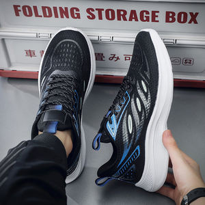 Chaussures de sport décontractées à semelle épaisse pour hommes, grande taille, tendance printemps toutes saisons, respirantes, en maille souple, pour la course à pied - Product Image 5