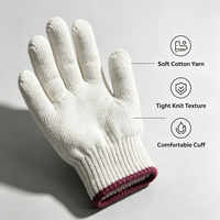 Gants en coton tricoté anti-dérapants, durables et flexibles, sans silicone, résistants aux déchirures, sans poudre, calibre 7/10, de l'usine Defsafety