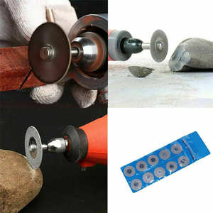 Disques de coupe diamantés de 20 mm de diamètre, lot de 12 pièces, 10 lames, 2 tiges de 3 mm, pour la coupe de pierres précieuses, de métal, de verre et de céramique - Product Image 5