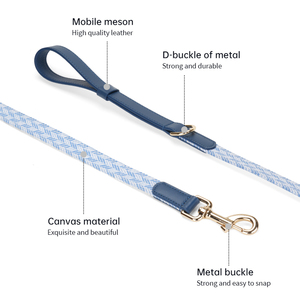 جديد رائج البيع جلد أزرق خليط طوق الكلب ومجموعة المقود - Product Image 5